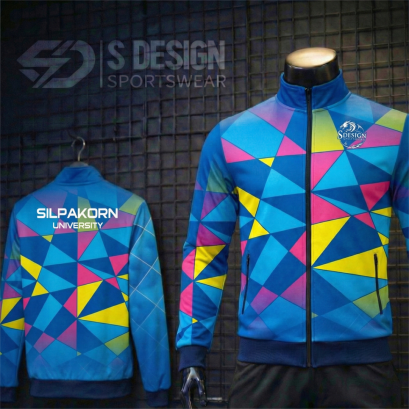 เสื้อกีฬาแจ็คเก็ต พิมพ์ลายทั้งตัว เนื้อผ้า "นาโนเทค" SD 193