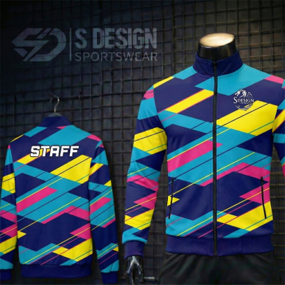 เสื้อกีฬาแจ็คเก็ต พิมพ์ลายทั้งตัว เนื้อผ้า "นาโนเทค" SD 183