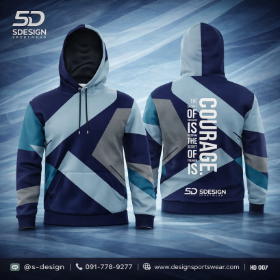 เสื้อกีฬาฮู้ดดี้  พิมพ์ลายทั้งตัว เนื้อผ้า "นาโนเทค" HD 007