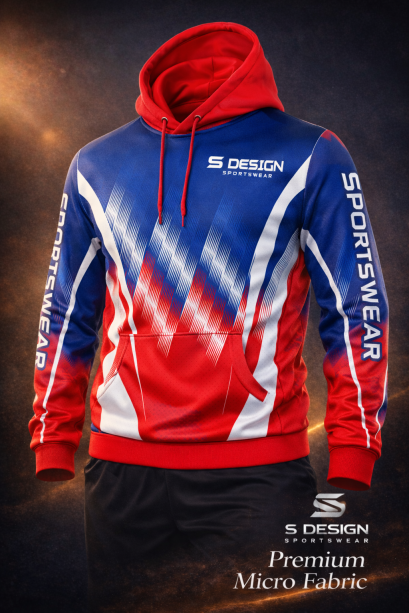 เสื้อกีฬาฮู้ดดี้ พิมพ์ลายทั้งตัว เนื้อผ้า "นาโนเทค" SD 265