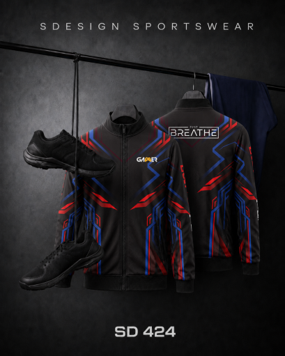 เสื้อกีฬาแจ็คเก็ต พิมพ์ลายทั้งตัว เนื้อผ้า "นาโนเทค" SD 424