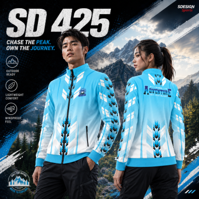 เสื้อกีฬาแจ็คเก็ต พิมพ์ลายทั้งตัว เนื้อผ้า "นาโนเทค" SD 425