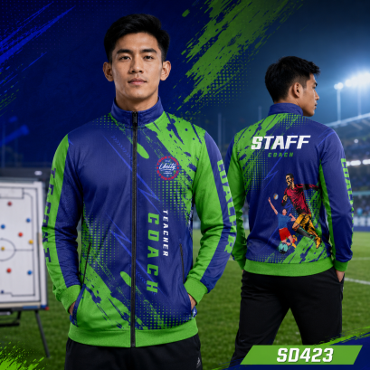 เสื้อกีฬาแจ็คเก็ต พิมพ์ลายทั้งตัว เนื้อผ้า "นาโนเทค" SD 423