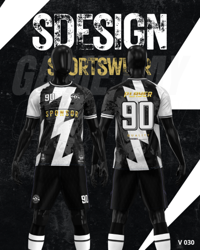 เสื้อกีฬาฟุตบอล พิมพ์ลายทั้งตัว เนื้อผ้า "นาโนเทค"V 030