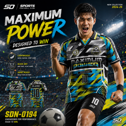 เสื้อกีฬาฟุตบอล พิมพ์ลายทั้งตัว เนื้อผ้า "นาโนเทค"SDN-0194