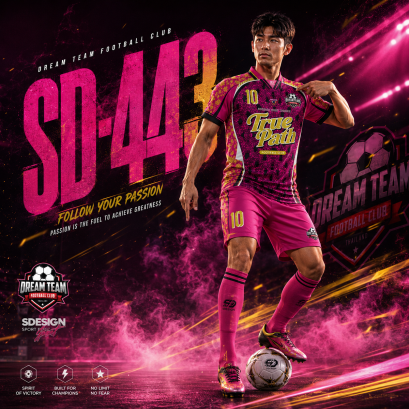 เสื้อกีฬาฟุตบอล พิมพ์ลายทั้งตัว เนื้อผ้า "นาโนเทค"SD-443