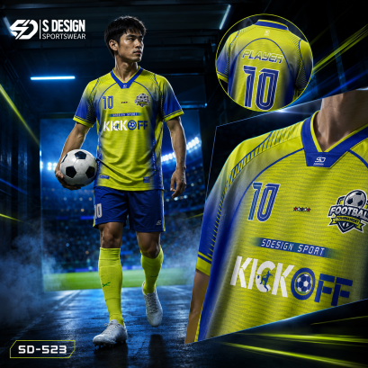 เสื้อกีฬาฟุตบอล พิมพ์ลายทั้งตัว เนื้อผ้า "นาโนเทค"SD-523
