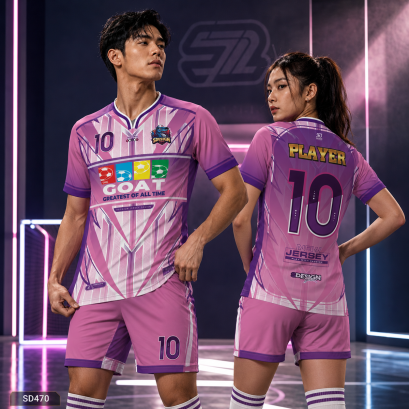 เสื้อกีฬาฟุตบอล พิมพ์ลายทั้งตัว เนื้อผ้า "นาโนเทค"SD-470