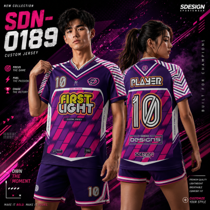 เสื้อกีฬาฟุตบอล พิมพ์ลายทั้งตัว เนื้อผ้า "นาโนเทค"SDN-0189