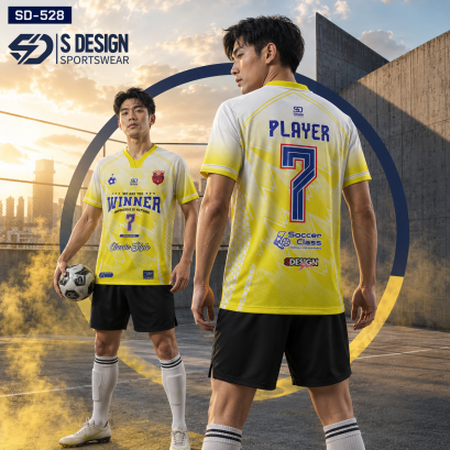 เสื้อกีฬาฟุตบอล พิมพ์ลายทั้งตัว เนื้อผ้า "นาโนเทค"SD-528