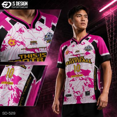 เสื้อกีฬาฟุตบอล พิมพ์ลายทั้งตัว เนื้อผ้า "นาโนเทค"SD-529