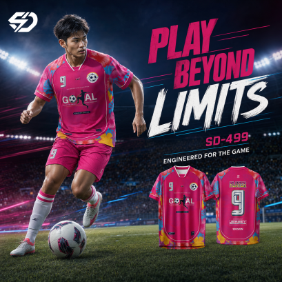 เสื้อกีฬาฟุตบอล พิมพ์ลายทั้งตัว เนื้อผ้า "นาโนเทค"SD-499