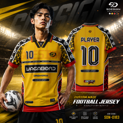 เสื้อกีฬาฟุตบอล พิมพ์ลายทั้งตัว เนื้อผ้า "นาโนเทค"SDN-0183