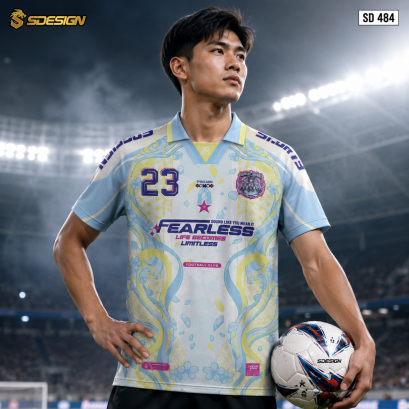 เสื้อกีฬาฟุตบอล พิมพ์ลายทั้งตัว เนื้อผ้า "นาโนเทค"SD-484
