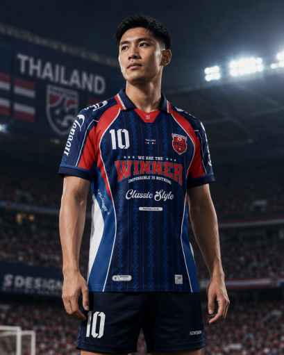 เสื้อกีฬาฟุตบอล พิมพ์ลายทั้งตัว เนื้อผ้า "นาโนเทค"SD-486