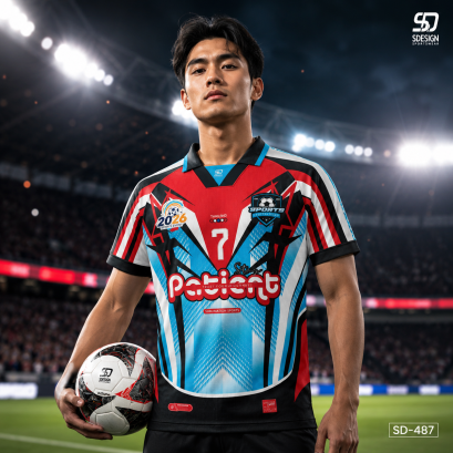 เสื้อกีฬาฟุตบอล พิมพ์ลายทั้งตัว เนื้อผ้า "นาโนเทค"SD-487