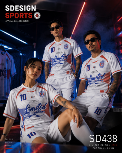 เสื้อกีฬาฟุตบอล พิมพ์ลายทั้งตัว เนื้อผ้า "นาโนเทค"SD 438