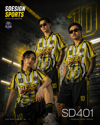 เสื้อกีฬาฟุตบอล พิมพ์ลายทั้งตัว เนื้อผ้า "นาโนเทค"SD 401