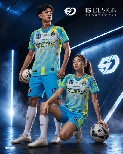 เสื้อกีฬาฟุตบอล พิมพ์ลายทั้งตัว เนื้อผ้า "นาโนเทค"SD 382