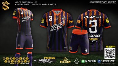 เสื้อกีฬาฟุตบอล พิมพ์ลายทั้งตัว เนื้อผ้า "นาโนเทค" SDE091