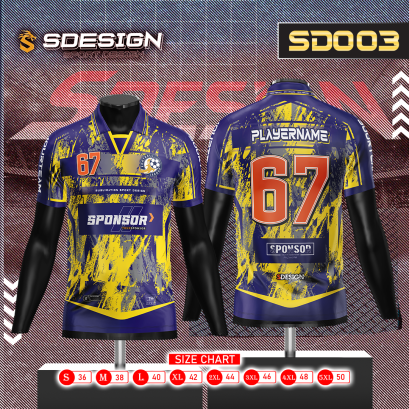 เสื้อกีฬาฟุตบอล พิมพ์ลายทั้งตัว เนื้อผ้า "นาโนเทค" SD003