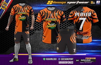 เสื้อกีฬาฟุตบอล พิมพ์ลายทั้งตัว เนื้อผ้า &quot;นาโนเทค&quot; SDE006