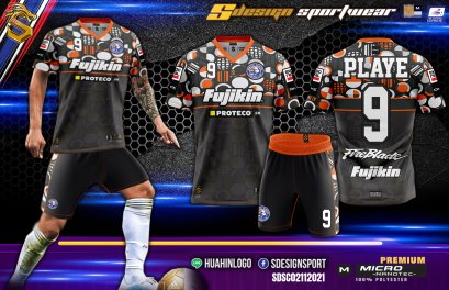 เสื้อกีฬาฟุตบอล พิมพ์ลายทั้งตัว เนื้อผ้า &quot;นาโนเทค&quot; SDE019