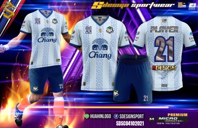 เสื้อกีฬาฟุตบอล พิมพ์ลายทั้งตัว เนื้อผ้า "นาโนเทค" SDE033
