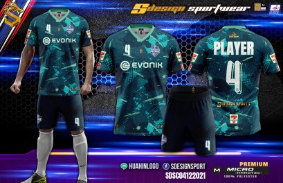 เสื้อกีฬาฟุตบอล พิมพ์ลายทั้งตัว เนื้อผ้า &quot;นาโนเทค&quot; SDE010