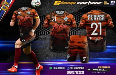 เสื้อกีฬาฟุตบอล พิมพ์ลายทั้งตัว เนื้อผ้า &quot;นาโนเทค&quot; SDE013