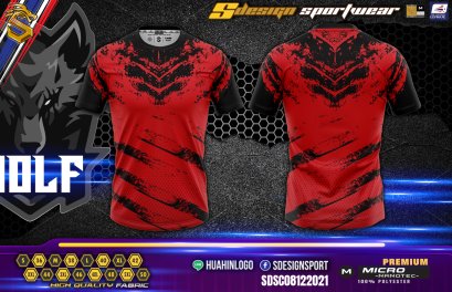 เสื้อกีฬาฟุตบอล พิมพ์ลายทั้งตัว เนื้อผ้า &quot;นาโนเทค&quot; SDE014