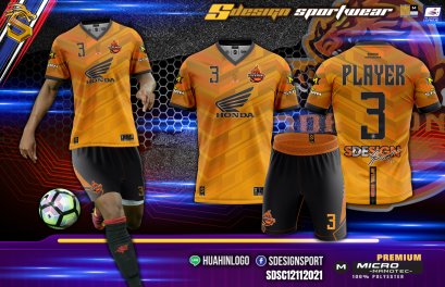 เสื้อกีฬาฟุตบอล พิมพ์ลายทั้งตัว เนื้อผ้า "นาโนเทค" SDE029