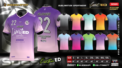 เสื้อกีฬาฟุตบอล พิมพ์ลายทั้งตัว เนื้อผ้า "นาโนเทค"SD324