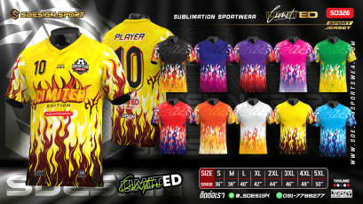 เสื้อกีฬาฟุตบอล พิมพ์ลายทั้งตัว เนื้อผ้า "นาโนเทค"SD326