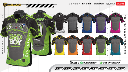 เสื้อกีฬาฟุตบอล พิมพ์ลายทั้งตัว เนื้อผ้า "นาโนเทค"SD362