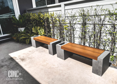 ม้านั่งสนามบล็อคช่องข้าง ไม้ไฟเบอร์ซีเมนต์