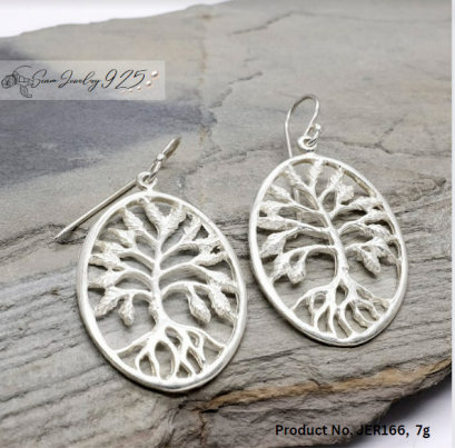Tree of Life Ver.2 Oval Sterling Silver earrings