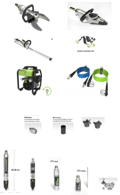 เครื่องตัด, ถ่าง, ค้ำยัน-ดัน-ถ่างระบบน้ำมัน (CUTTER, SPREADER, RAM Hydraulic) SET 2