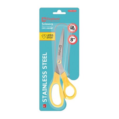 กรรไกร 8 นิ้ว คละสี ตราช้าง OFE1380NP