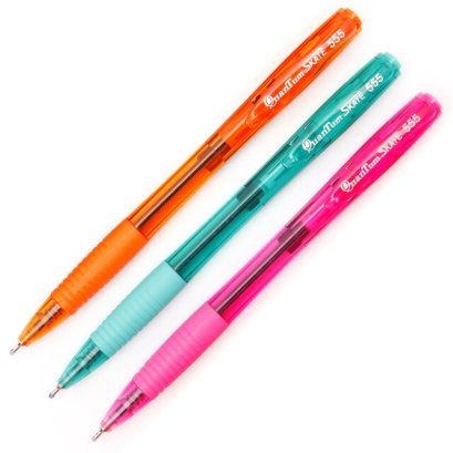 ปากกาลูกลื่น 0.5มม.น้ำเงิน ด้ามคละสี ควอนตั้ม Skate 555