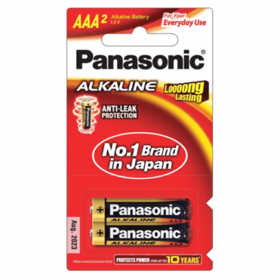Panasonic ถ่านอัลคาไลน์ AAA (แพ็ค 2 ก้อน) รุ่น LR03T/2B