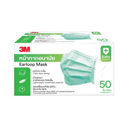 3M หน้ากากอนมัย Earloop Mask