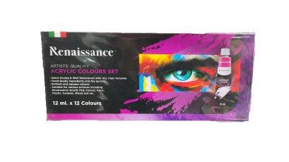 Renaissance เรนาซองซ์ ชุดสีอะคริลิค 12x12 มล.