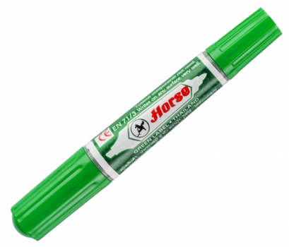 ปากกาเคมี 2หัว ตราม้า สีเขียว