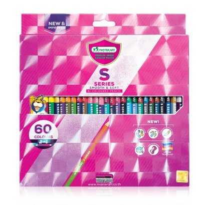 สีไม้ยาว 2หัว 60สี S-SERIES MASTER-ART