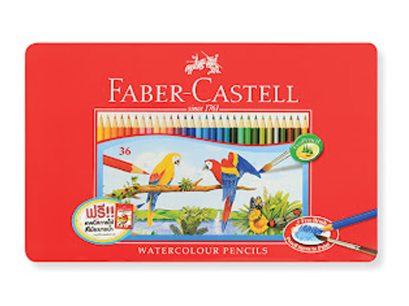 สีไม้ระบายน้ำนกแก้ว 36สี FABER-CASTELL กล่องเหล็ก