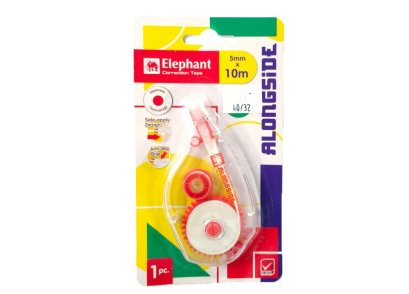 เทปลบคำผิด 5มม.x10ม. คละสี ตราช้าง ALONGSIDE