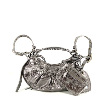 Balenciaga Le Cagole Classic XS Metallized Silver SHW