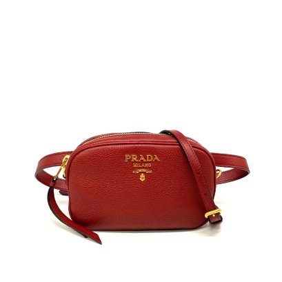 Prada 1BL007 Marsupio Vitello Daino Belt Bag Rubino