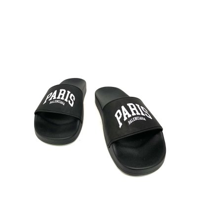 Balenciaga Pool Slide Cities "PARIS" In Black Size 38